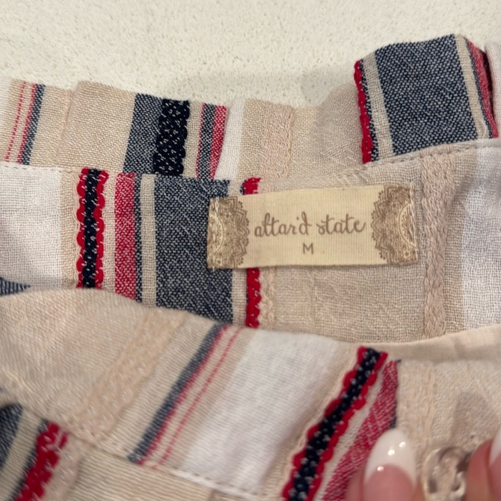 Altar'd State High Waist Red, White and Blue Shorts - Picture 3 of 4